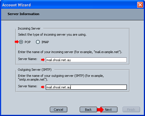 تنظیم Netscape mail 6.2