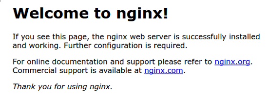 صفحه یش فرض NGINX